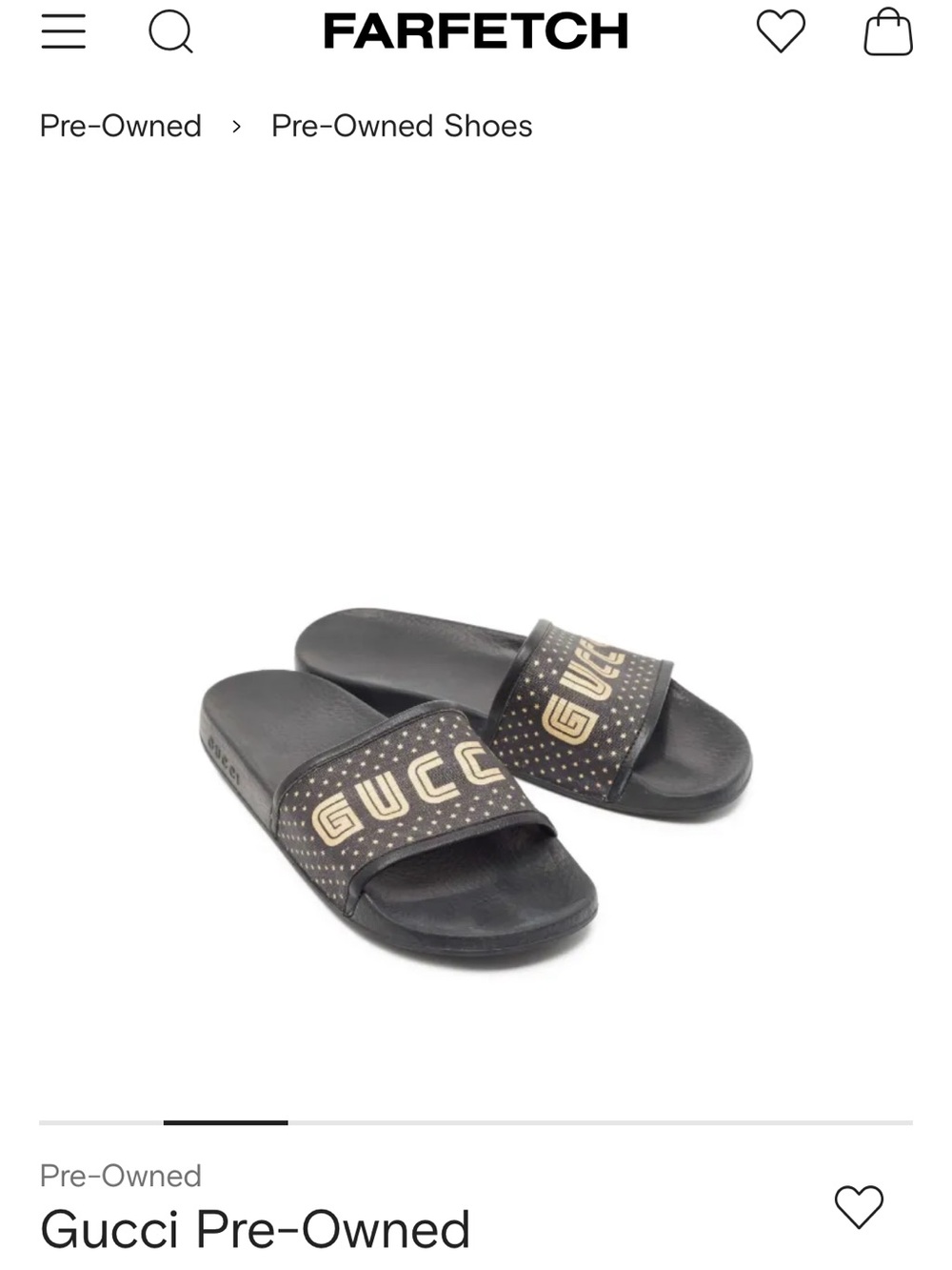 GUCCI~519996 “Guccy” Slides, Black/Gold, Unisex - Picture 4 of 7
